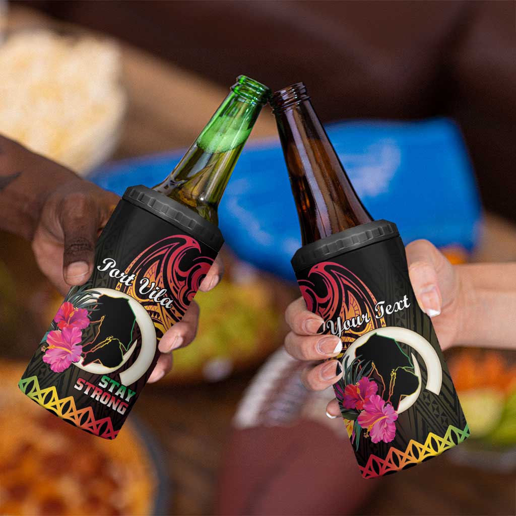 Personalised Vanuatu Port Vila Stay Strong 4 in 1 Can Cooler Tumbler Long God Yumi Stanap