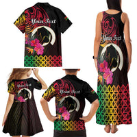 Personalised Vanuatu Port Vila Stay Strong Family Matching Tank Maxi Dress and Hawaiian Shirt Long God Yumi Stanap