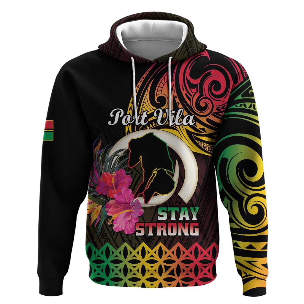 Personalised Vanuatu Port Vila Stay Strong Hoodie Long God Yumi Stanap