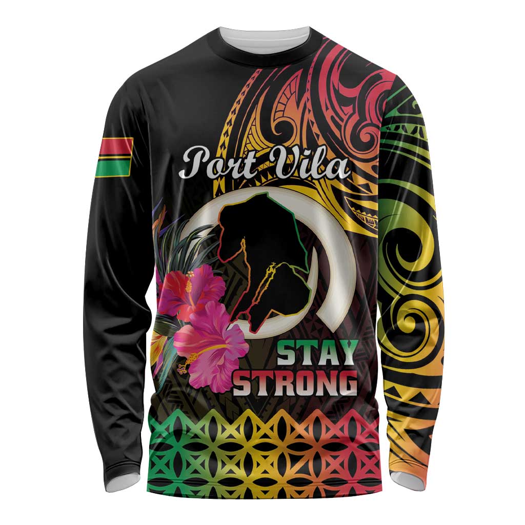 Personalised Vanuatu Port Vila Stay Strong Long Sleeve Shirt Long God Yumi Stanap