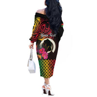 Personalised Vanuatu Port Vila Stay Strong Off The Shoulder Long Sleeve Dress Long God Yumi Stanap