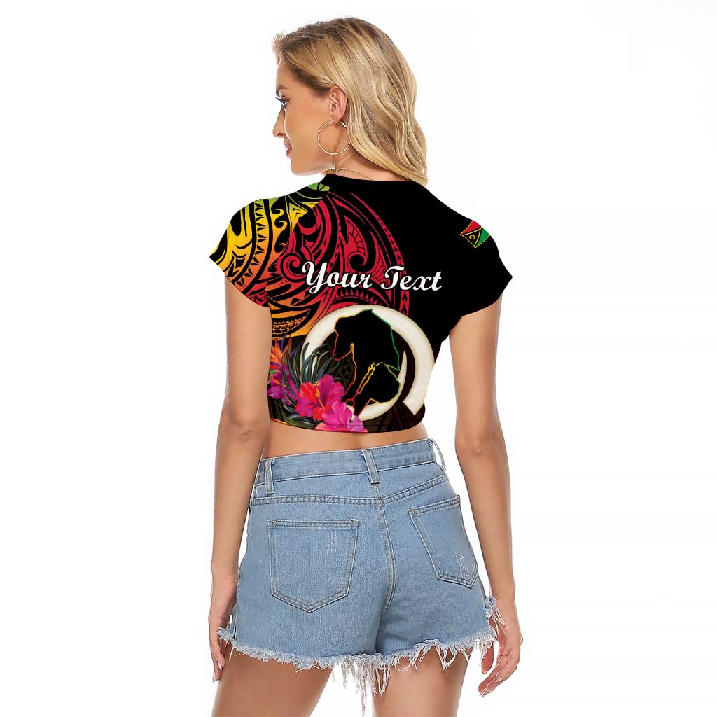 Personalised Vanuatu Port Vila Stay Strong Raglan Cropped T Shirt Long God Yumi Stanap