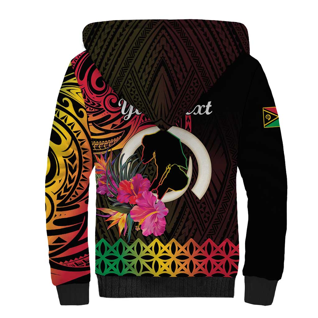 Personalised Vanuatu Port Vila Stay Strong Sherpa Hoodie Long God Yumi Stanap