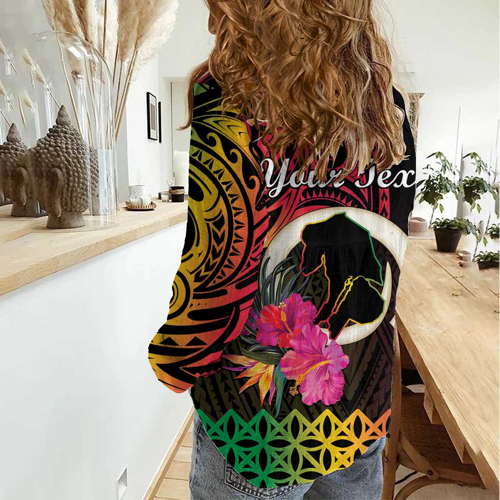 Personalised Vanuatu Port Vila Stay Strong Women Casual Shirt Long God Yumi Stanap