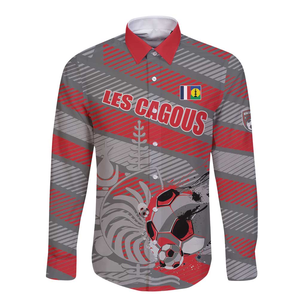 Custom Football 2026 New Caledonia Long Sleeve Button Shirt Kagus Come On