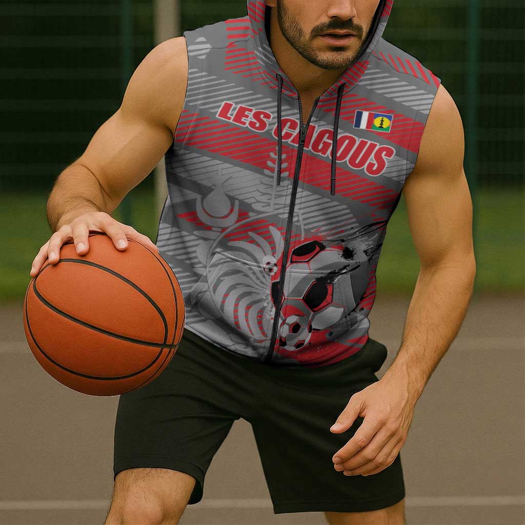 Custom Football 2026 New Caledonia Sleeveless Zip Hoodie Kagus Come On