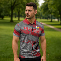 Custom Football 2026 New Caledonia Zipper Polo Shirt Kagus Come On