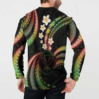 Hawaii Map Kanaka Maoli Button Sweatshirt Fantastic Frangipani Reggae