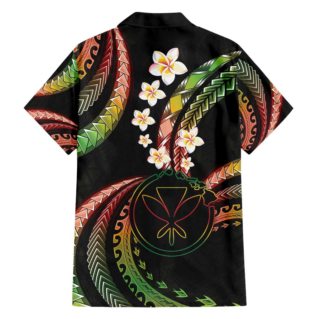 Hawaii Map Kanaka Maoli Family Matching Long Sleeve Bodycon Dress and Hawaiian Shirt Fantastic Frangipani Reggae