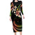 Hawaii Map Kanaka Maoli Family Matching Long Sleeve Bodycon Dress and Hawaiian Shirt Fantastic Frangipani Reggae