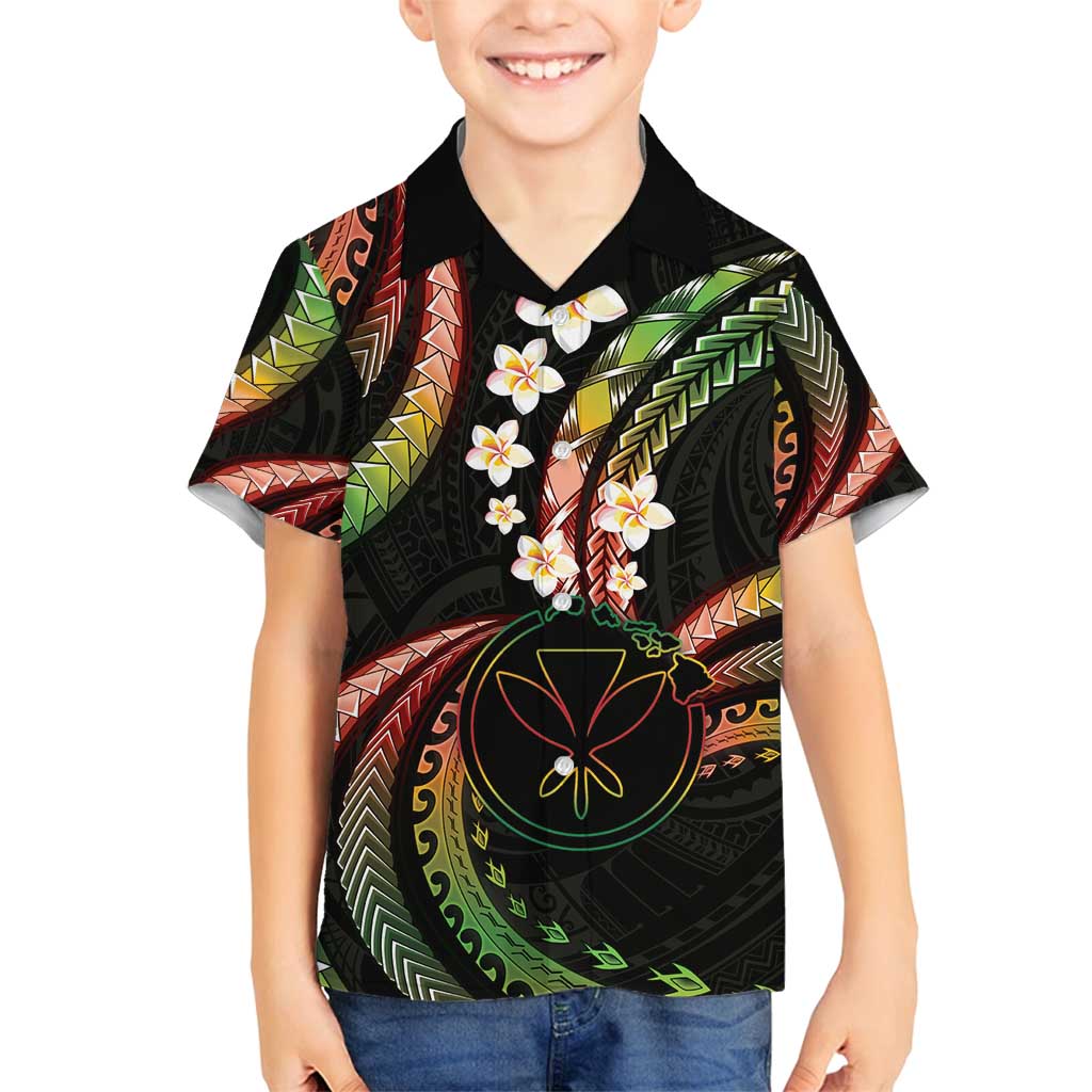 Hawaii Map Kanaka Maoli Family Matching Off Shoulder Short Dress and Hawaiian Shirt Fantastic Frangipani Reggae