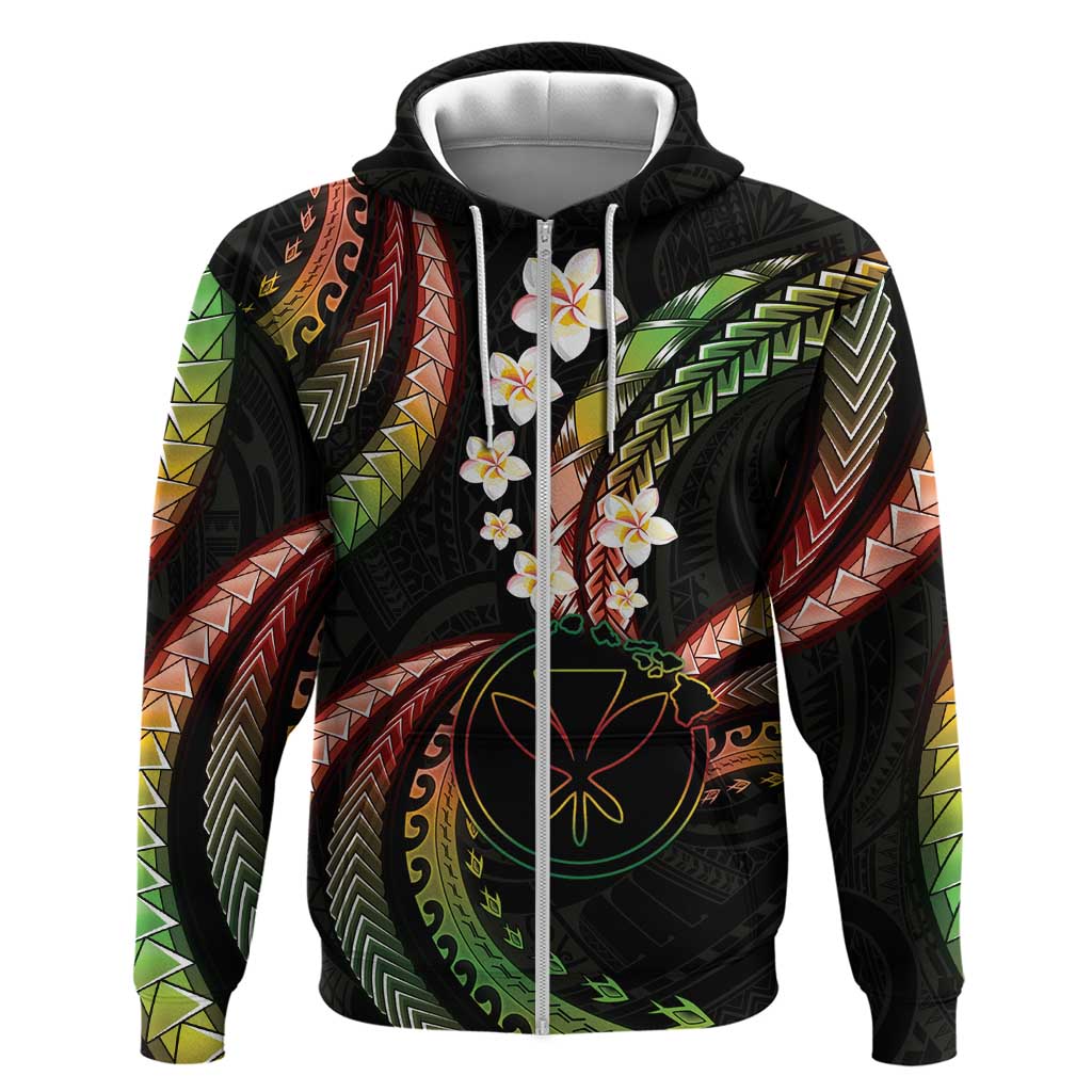 Hawaii Map Kanaka Maoli Hoodie Fantastic Frangipani Reggae
