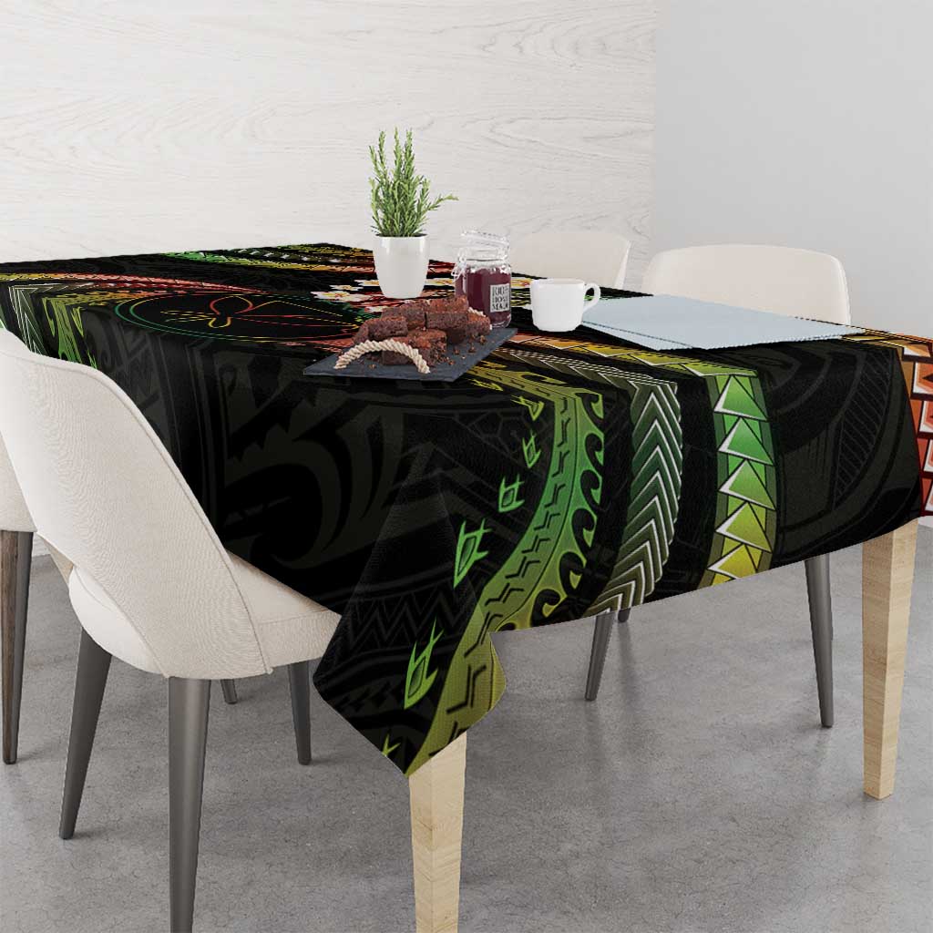 Hawaii Map Kanaka Maoli Tablecloth Fantastic Frangipani Reggae