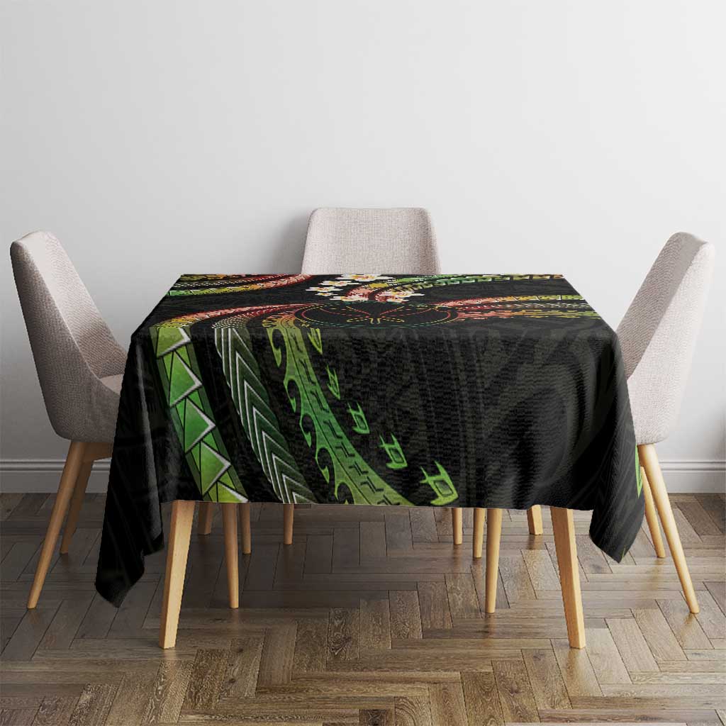 Hawaii Map Kanaka Maoli Tablecloth Fantastic Frangipani Reggae