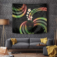 Hawaii Map Kanaka Maoli Tapestry Fantastic Frangipani Reggae