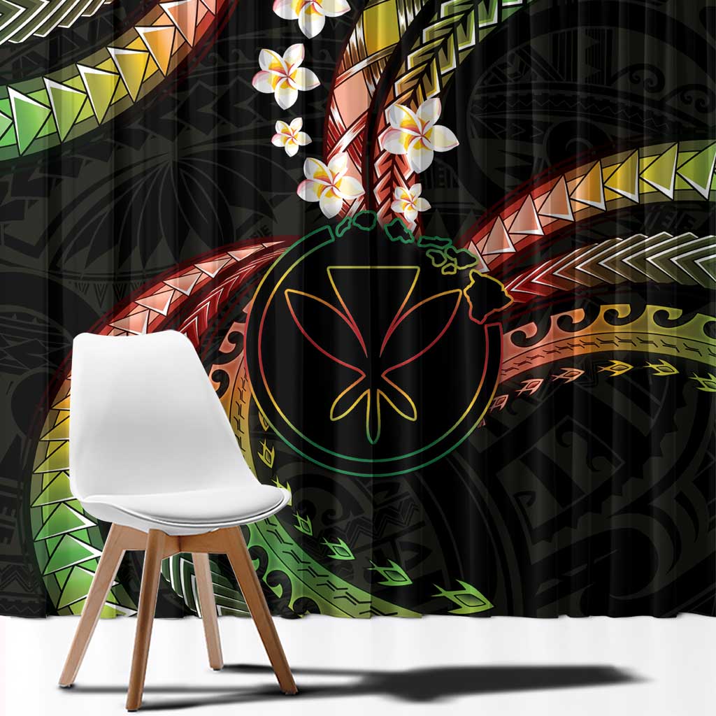 Hawaii Map Kanaka Maoli Window Curtain Fantastic Frangipani Reggae