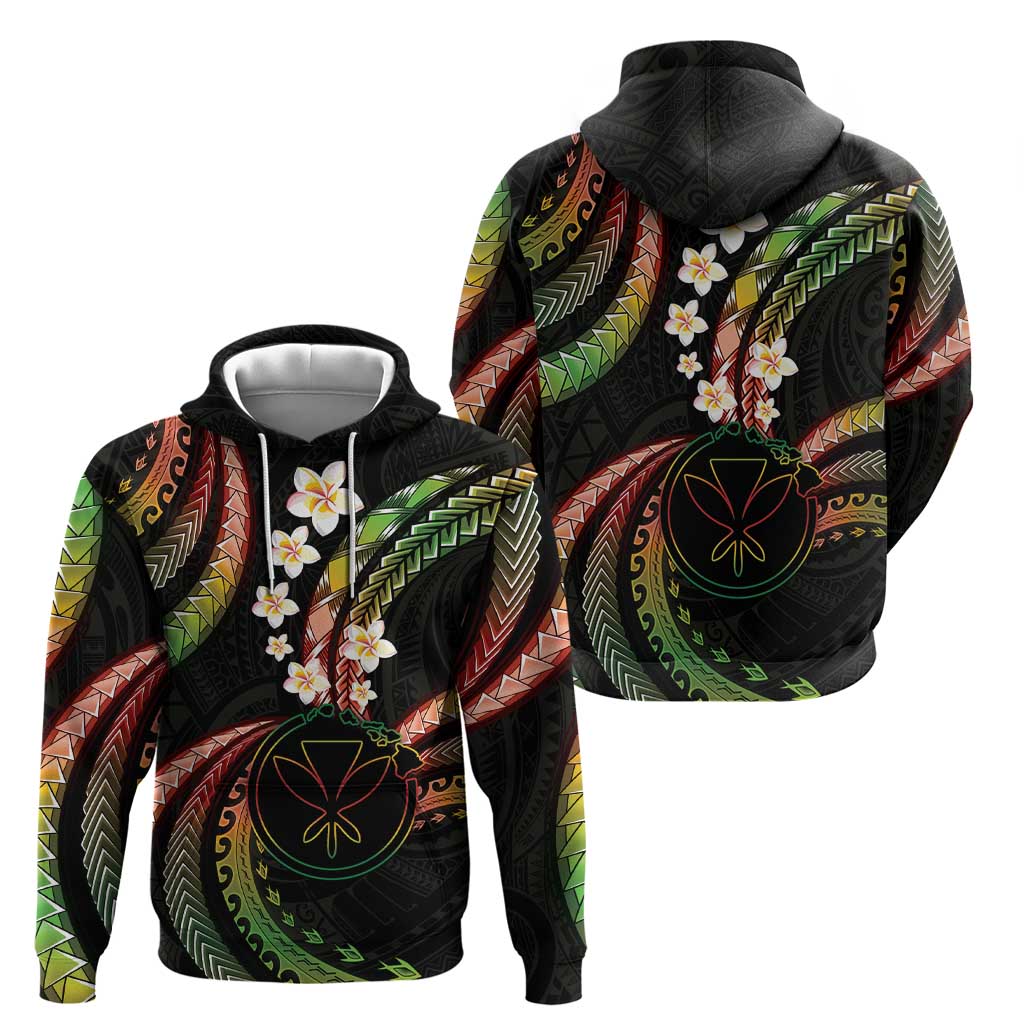 Hawaii Map Kanaka Maoli Zip Hoodie Fantastic Frangipani Reggae