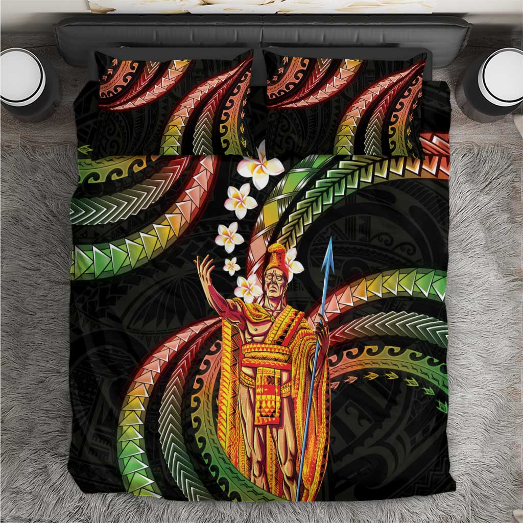 Hawaii King Kamehameha Bedding Set Fantastic Plumeria Reggae