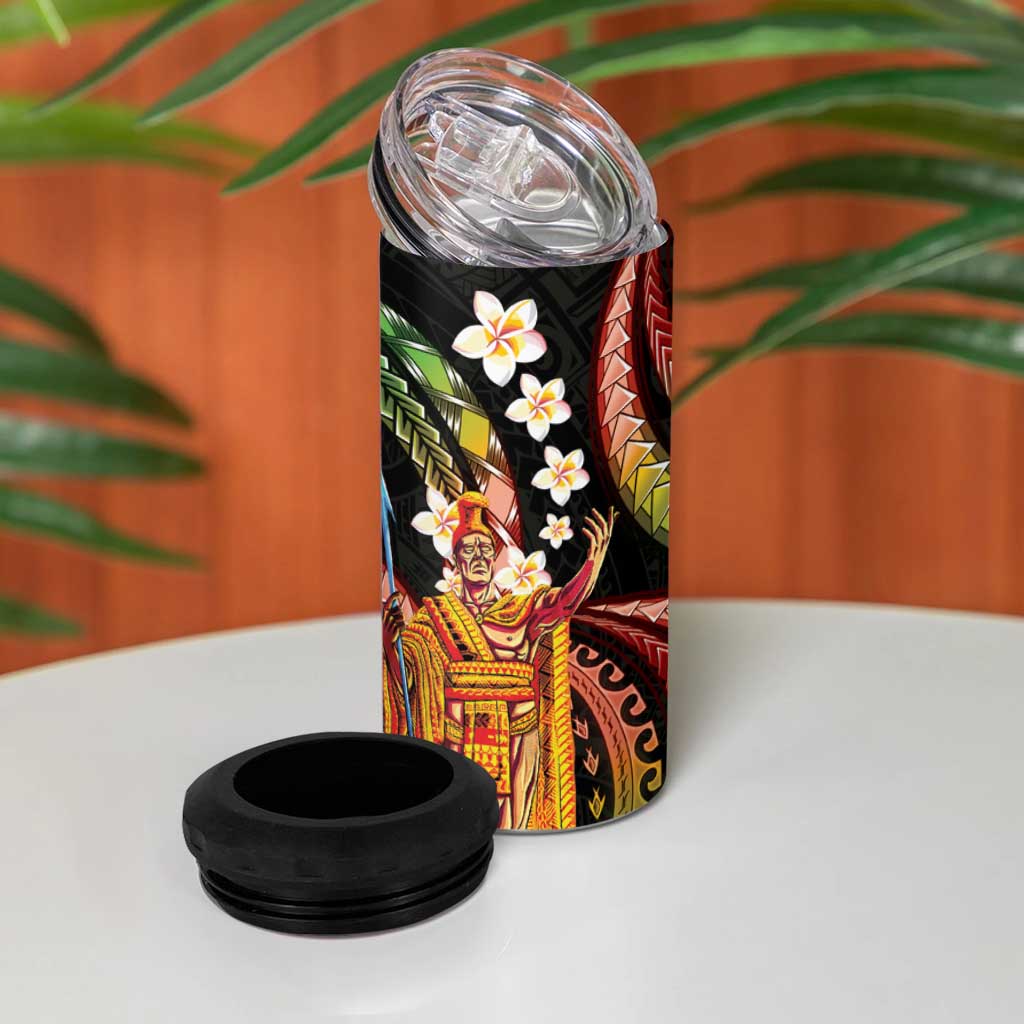 Hawaii King Kamehameha 4 in 1 Can Cooler Tumbler Fantastic Plumeria Reggae