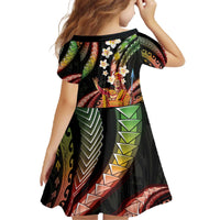 Hawaii King Kamehameha Family Matching Off The Shoulder Long Sleeve Dress and Hawaiian Shirt Fantastic Plumeria Reggae