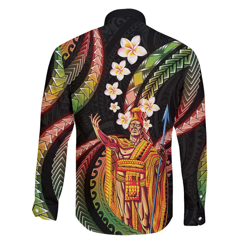 Hawaii King Kamehameha Family Matching Short Sleeve Bodycon Dress and Hawaiian Shirt Fantastic Plumeria Reggae