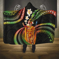 Hawaii King Kamehameha Hooded Blanket Fantastic Plumeria Reggae