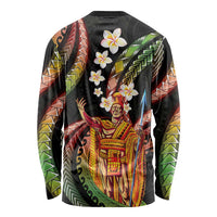 Hawaii King Kamehameha Long Sleeve Shirt Fantastic Plumeria Reggae