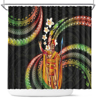 Hawaii King Kamehameha Shower Curtain Fantastic Plumeria Reggae