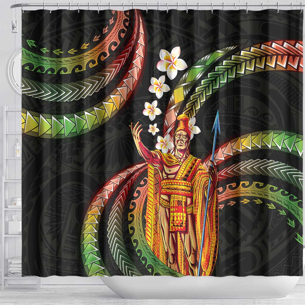 Hawaii King Kamehameha Shower Curtain Fantastic Plumeria Reggae