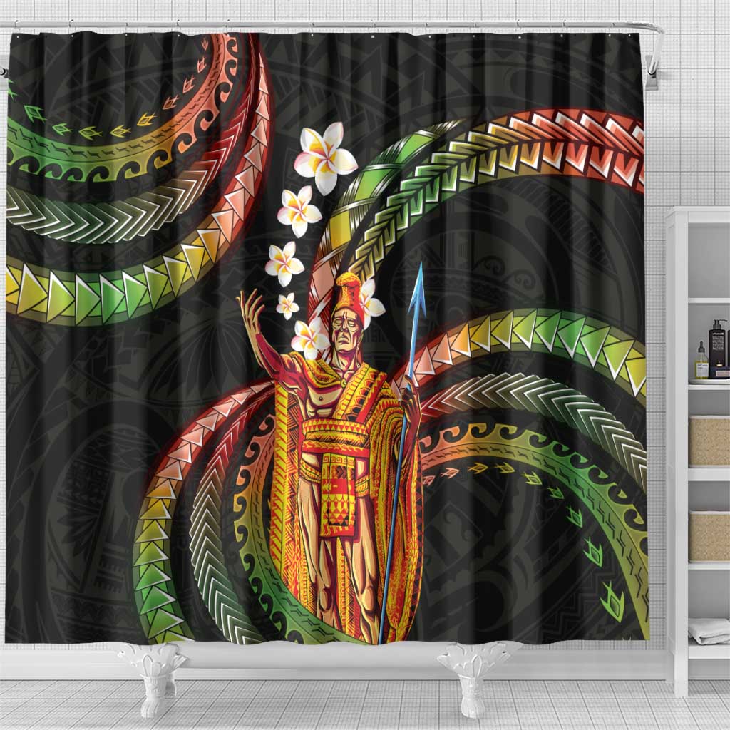 Hawaii King Kamehameha Shower Curtain Fantastic Plumeria Reggae
