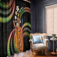 Hawaii King Kamehameha Window Curtain Fantastic Plumeria Reggae