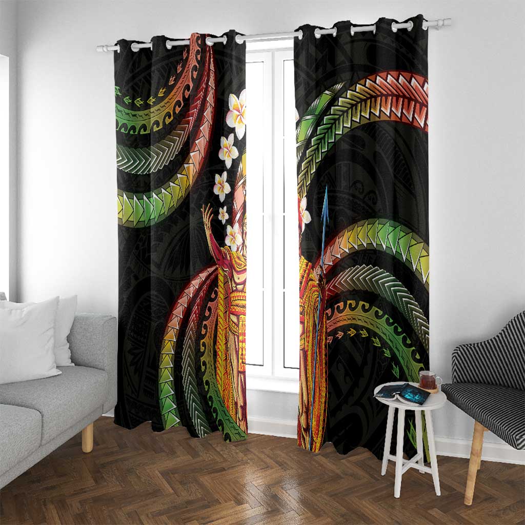 Hawaii King Kamehameha Window Curtain Fantastic Plumeria Reggae
