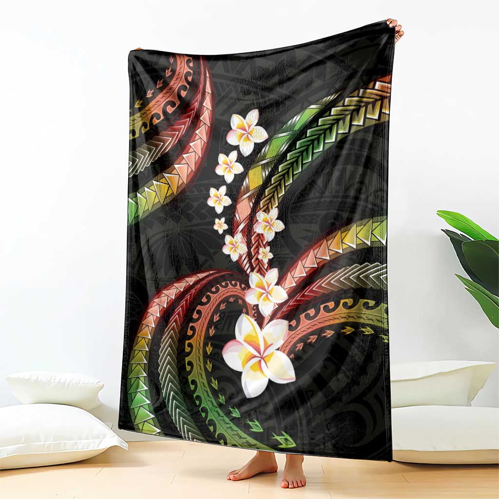 Hawaii Plumeria Reggae Blanket Polynesian Pattern