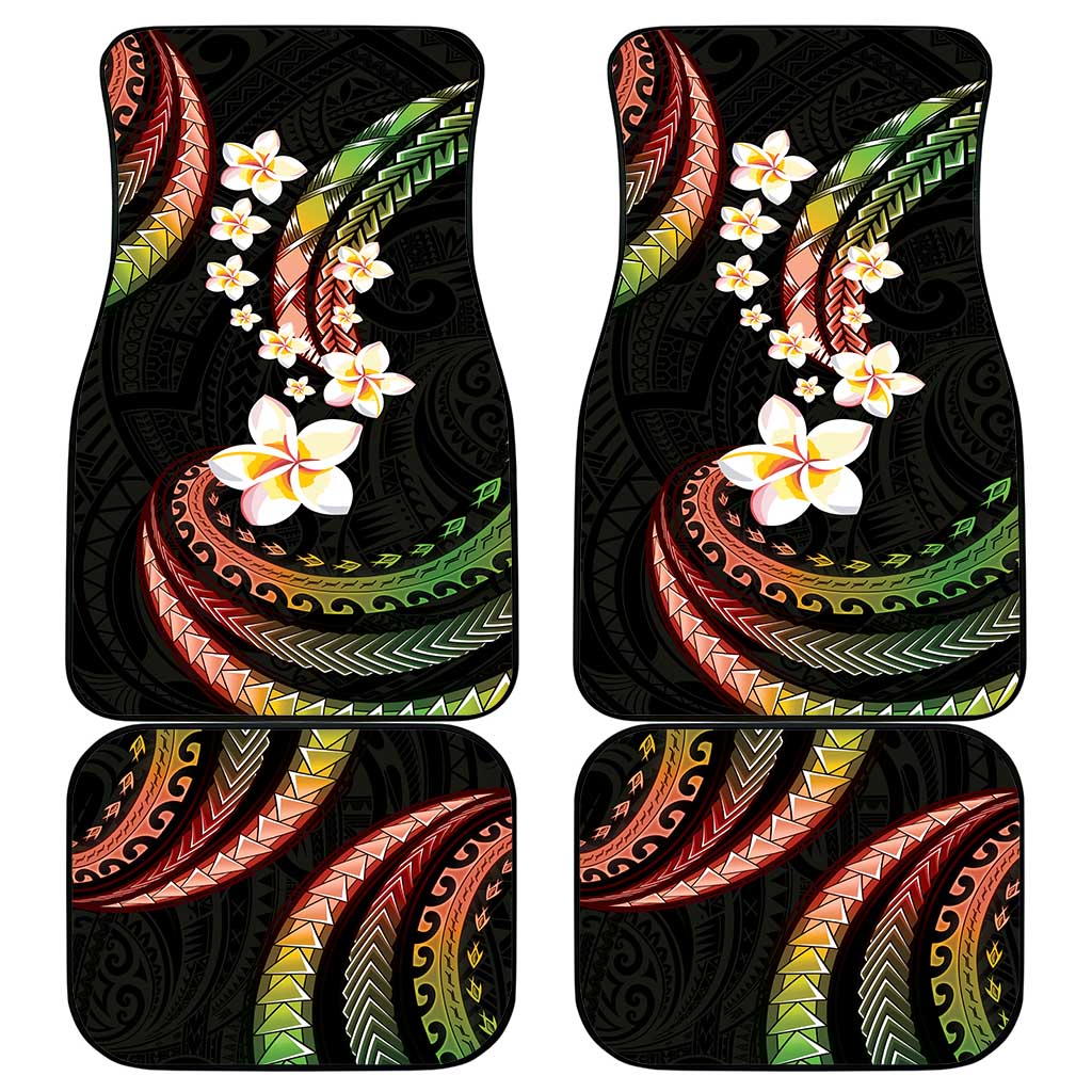 Hawaii Plumeria Reggae Car Mats Polynesian Pattern