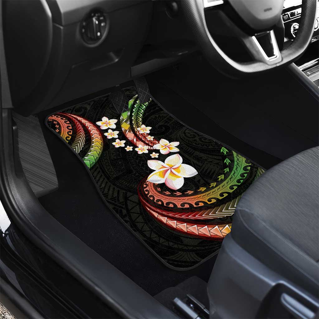 Hawaii Plumeria Reggae Car Mats Polynesian Pattern