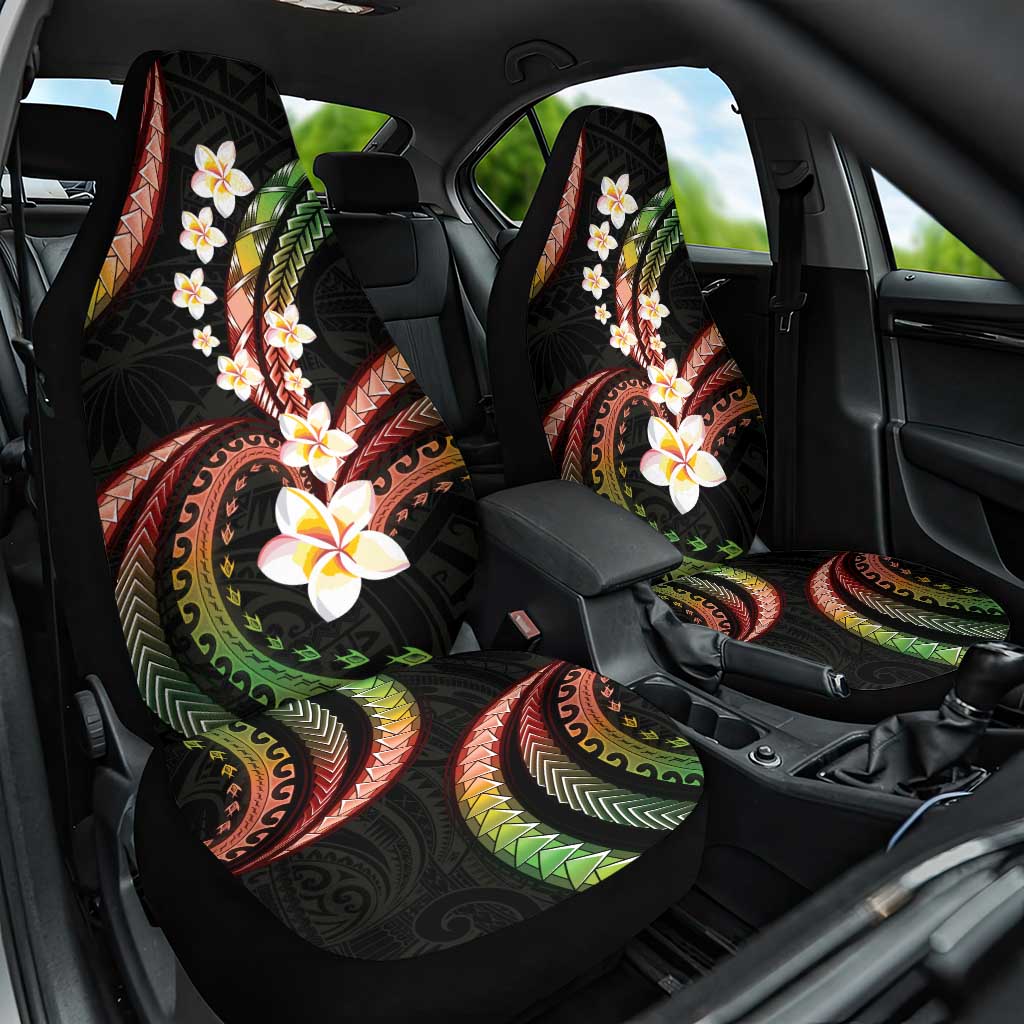 Hawaii Plumeria Reggae Car Seat Cover Polynesian Pattern