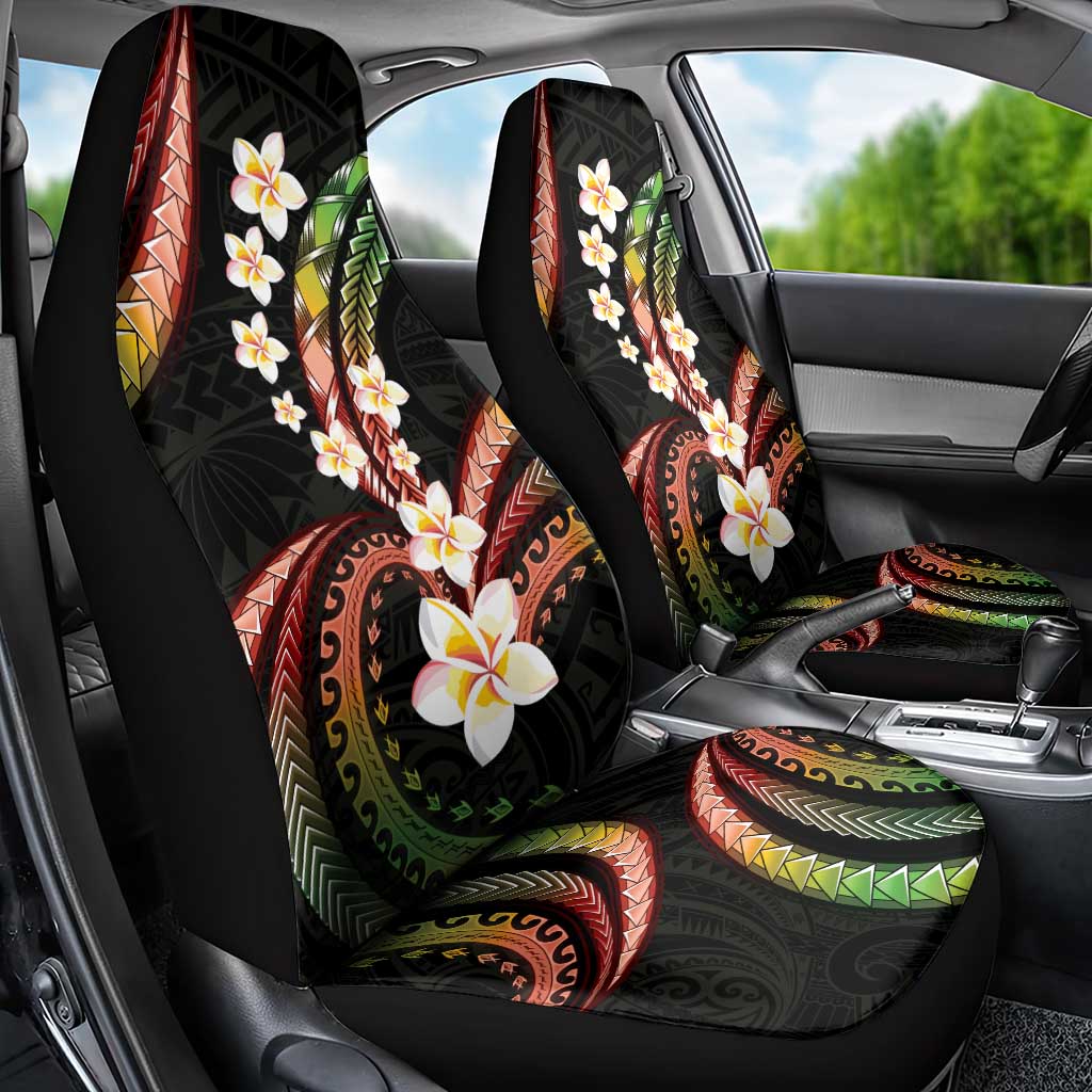 Hawaii Plumeria Reggae Car Seat Cover Polynesian Pattern