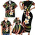 Hawaii Plumeria Reggae Family Matching Short Sleeve Bodycon Dress and Hawaiian Shirt Polynesian Pattern