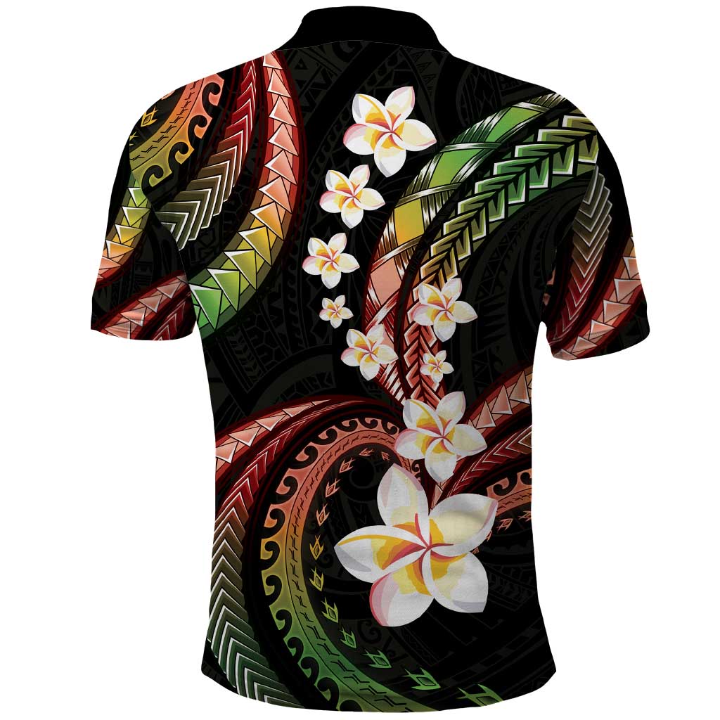 Hawaii Plumeria Reggae Polo Shirt Polynesian Pattern