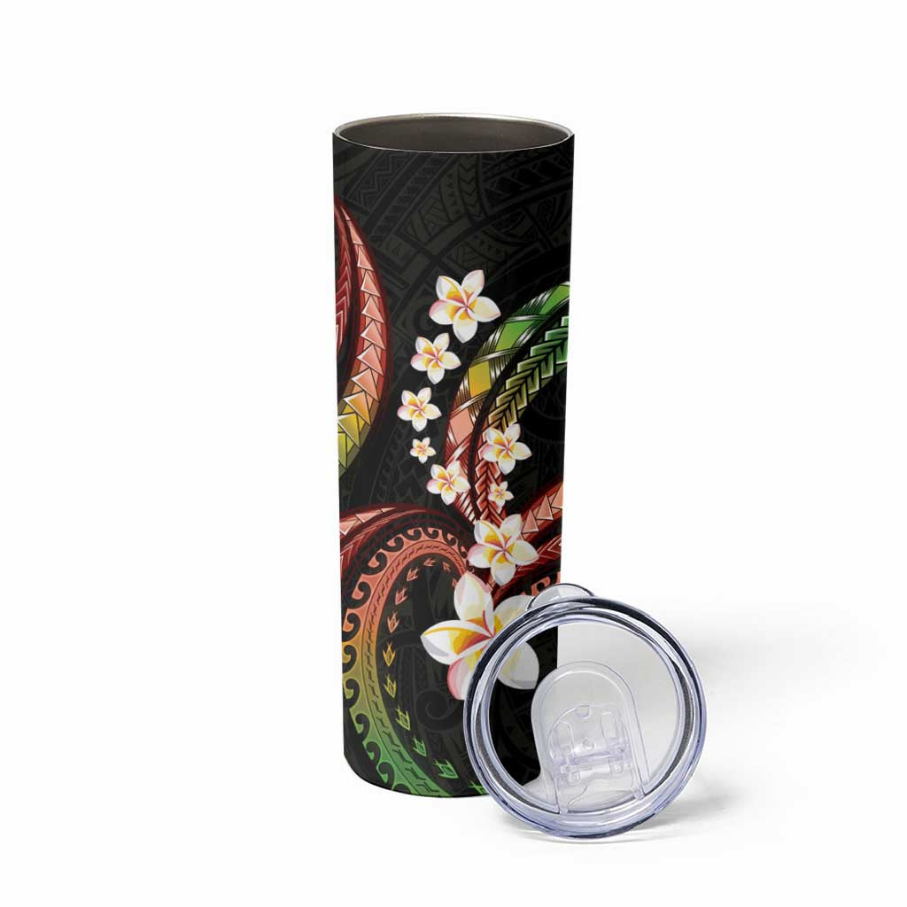 Hawaii Plumeria Reggae Skinny Tumbler Polynesian Pattern