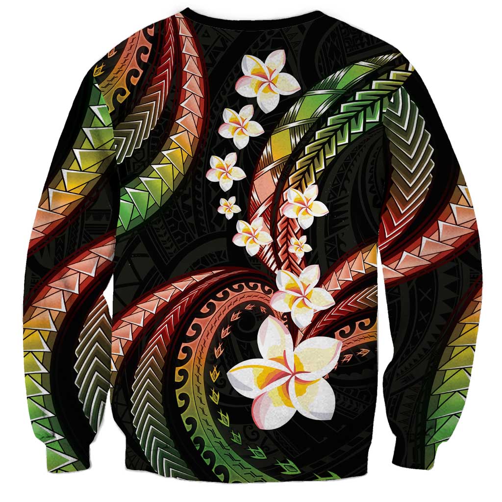 Hawaii Plumeria Reggae Sweatshirt Polynesian Pattern