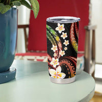 Hawaii Plumeria Reggae Tumbler Cup Polynesian Pattern