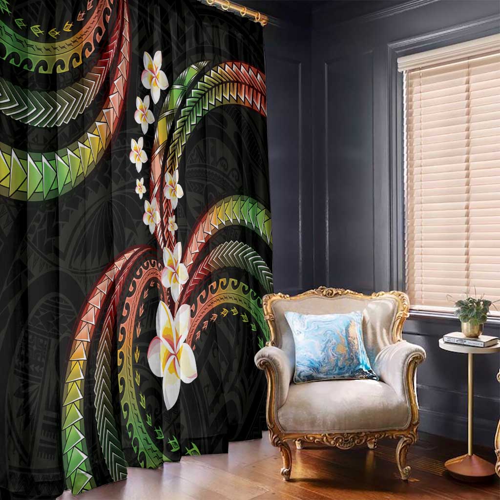 Hawaii Plumeria Reggae Window Curtain Polynesian Pattern