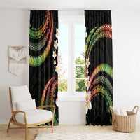 Hawaii Plumeria Reggae Window Curtain Polynesian Pattern