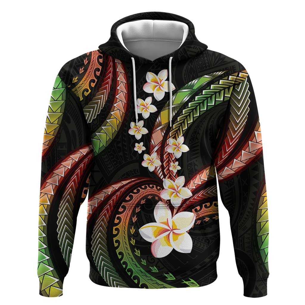Hawaii Plumeria Reggae Zip Hoodie Polynesian Pattern