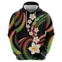 Hawaii Plumeria Reggae Zip Hoodie Polynesian Pattern