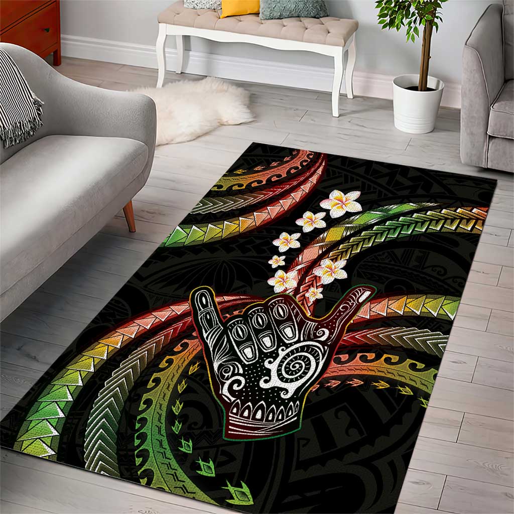 Hawaii Shaka Sign Area Rug Fantastic Frangipani Reggae
