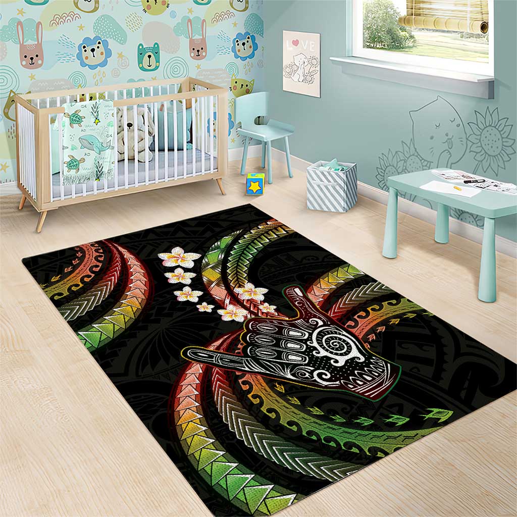 Hawaii Shaka Sign Area Rug Fantastic Frangipani Reggae