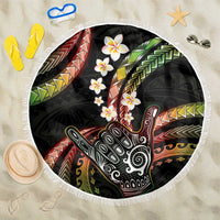 Hawaii Shaka Sign Beach Blanket Fantastic Frangipani Reggae