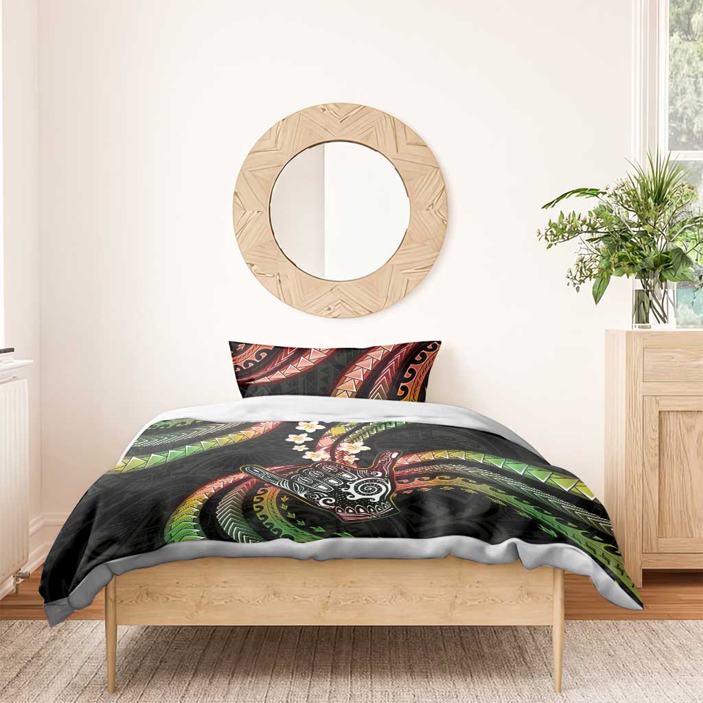 Hawaii Shaka Sign Bedding Set Fantastic Frangipani Reggae